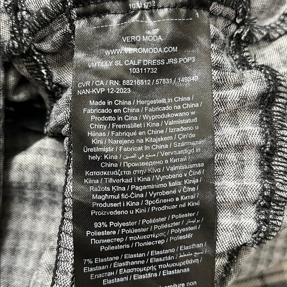 Vero Moda Tilly Calf Checked Smocked waist Gingham Dress XS Adjustable Straps - Picture 4 of 11